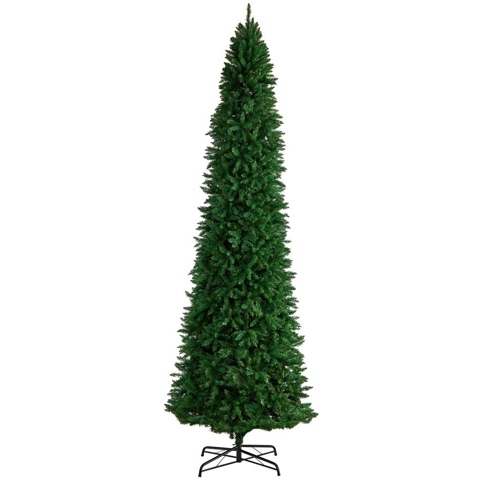 12ft. Slim Green Mountain Pine Artificial Christmas Tree