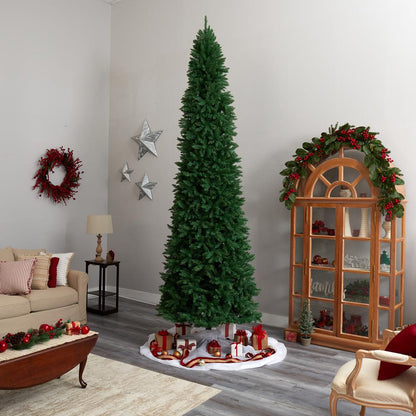 12ft. Slim Green Mountain Pine Artificial Christmas Tree