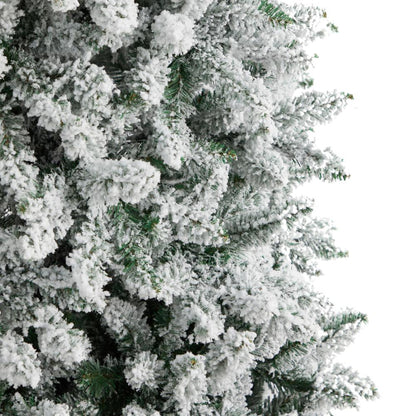 9ft. Slim Flocked Montreal Fir Artificial Christmas Tree