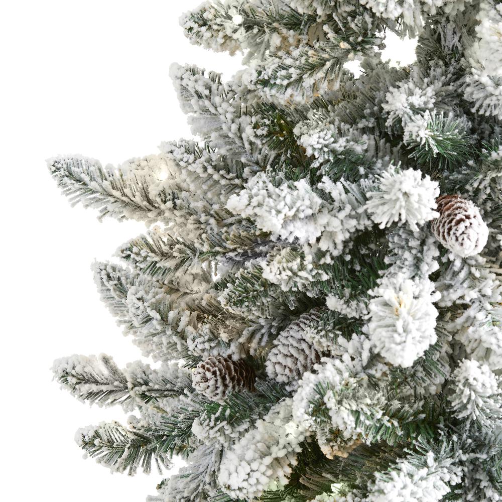 5ft. Flocked Livingston Fir Artificial Christmas Tree with Pine Cones