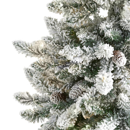 5ft. Flocked Livingston Fir Artificial Christmas Tree with Pine Cones