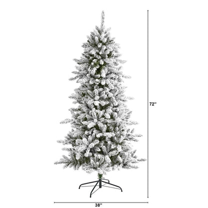6ft. Flocked Livingston Fir Artificial Christmas Tree with Pine Cones