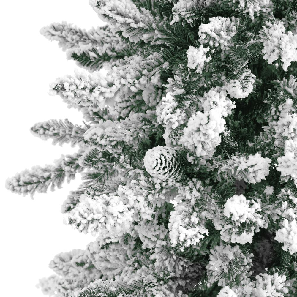 6ft. Flocked Livingston Fir Artificial Christmas Tree with Pine Cones