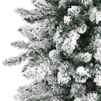 6ft. Flocked Livingston Fir Artificial Christmas Tree with Pine Cones