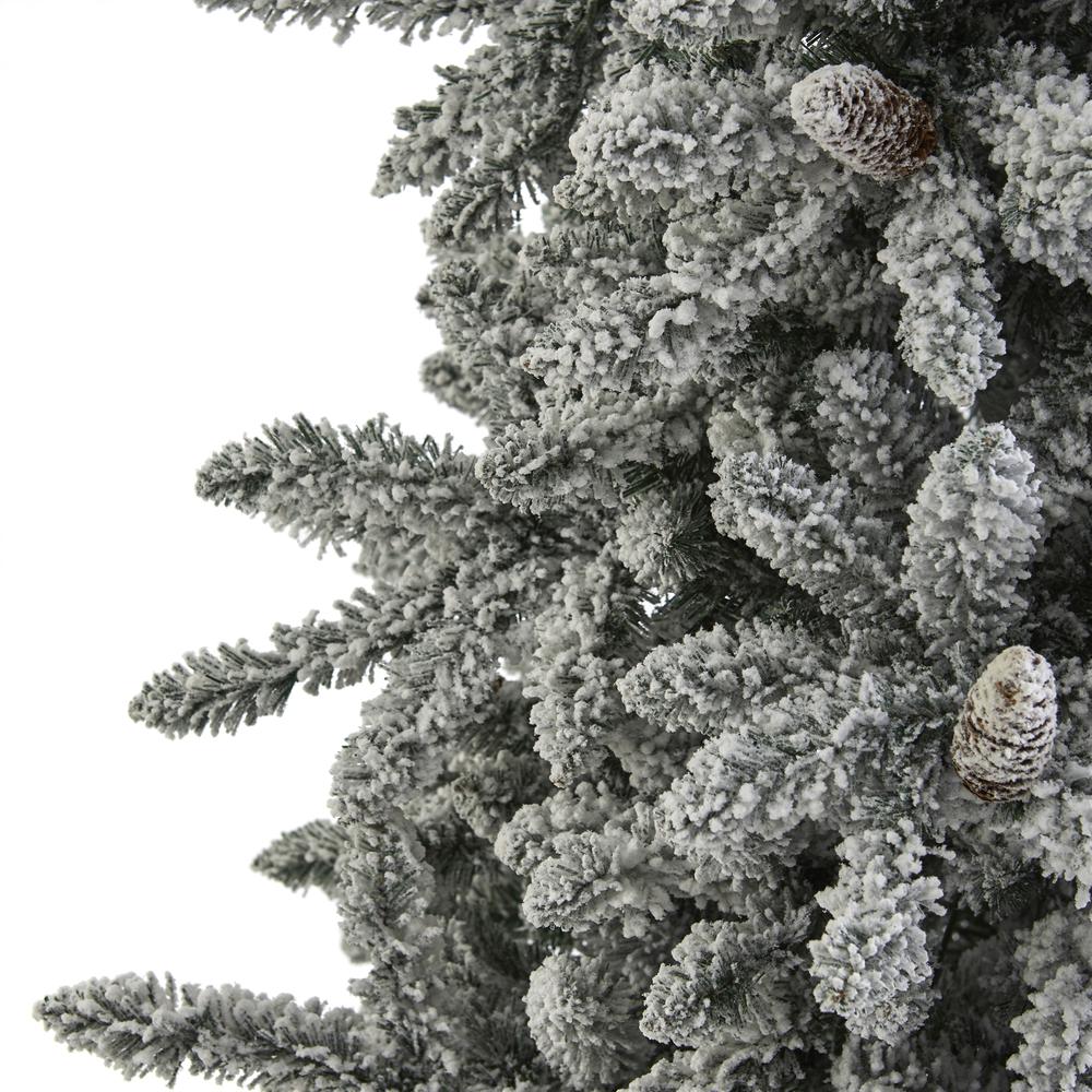 7.5ft. Flocked Livingston Fir Artificial Christmas Tree with Pine Cones