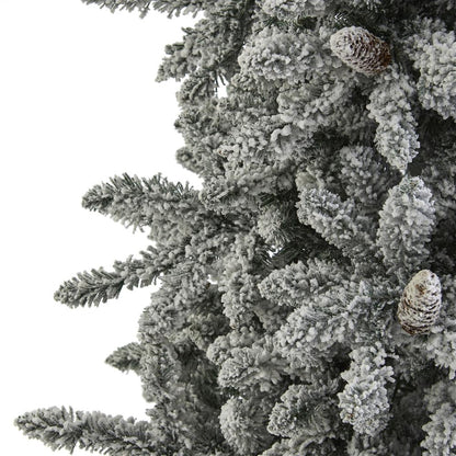 7.5ft. Flocked Livingston Fir Artificial Christmas Tree with Pine Cones