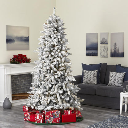 7.5ft. Flocked Livingston Fir Artificial Christmas Tree with Pine Cones