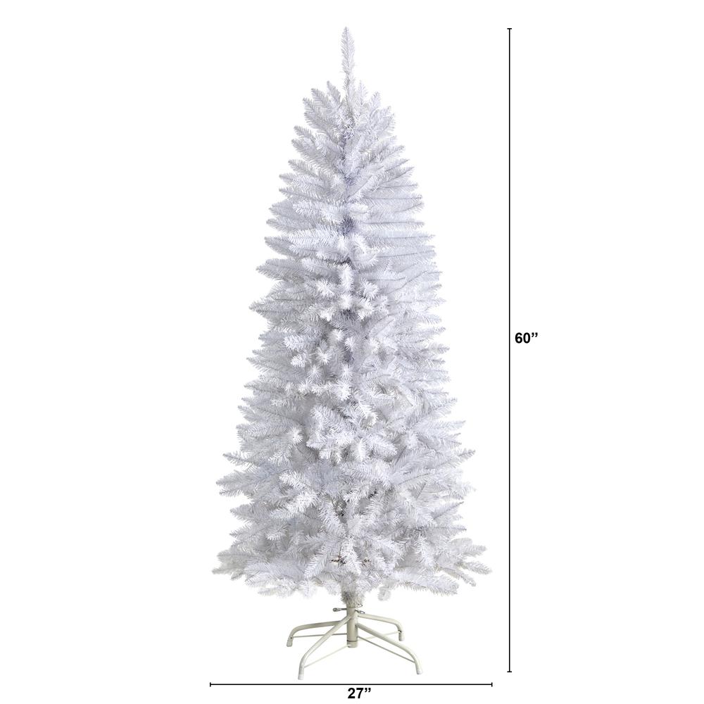 5ft. Slim White Artificial Christmas Tree with 491 Bendable Branches