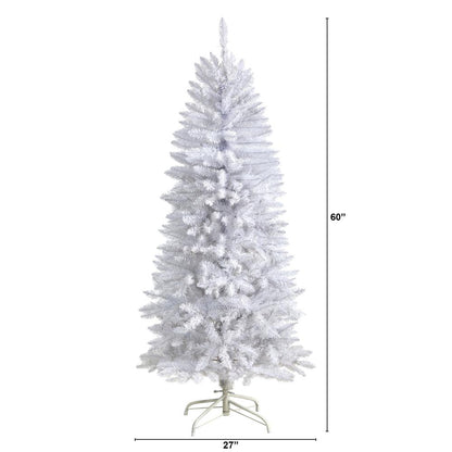 5ft. Slim White Artificial Christmas Tree with 491 Bendable Branches