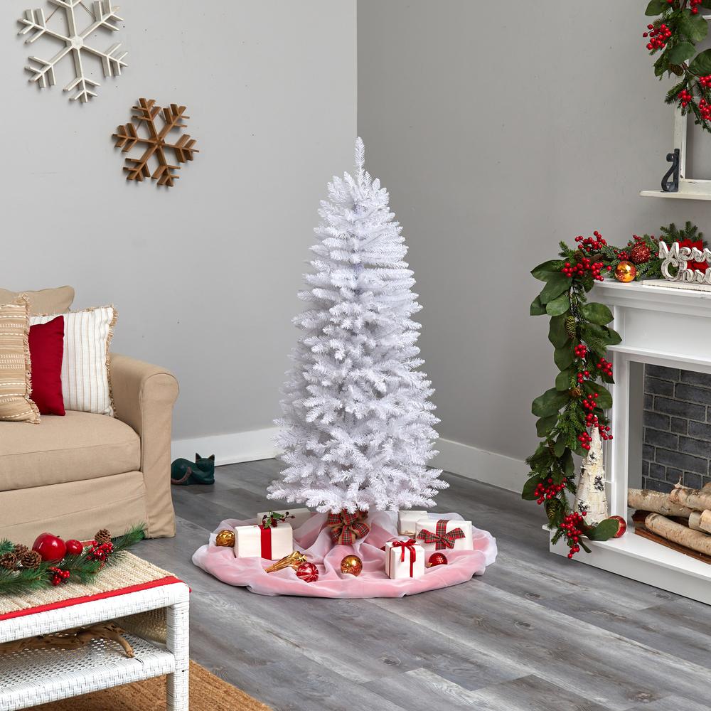 5ft. Slim White Artificial Christmas Tree with 491 Bendable Branches