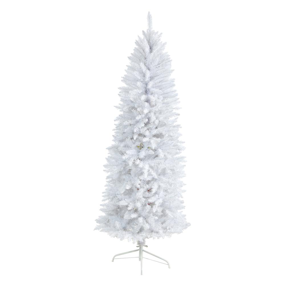 6ft. Slim White Artificial Christmas Tree with 743 Bendable Branches