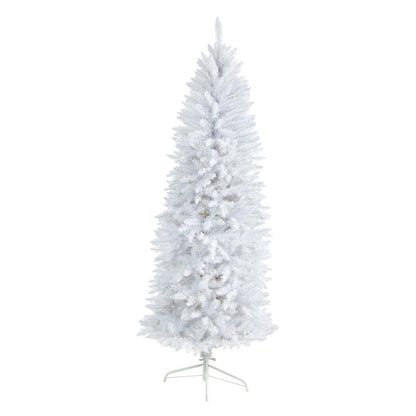 6ft. Slim White Artificial Christmas Tree with 743 Bendable Branches