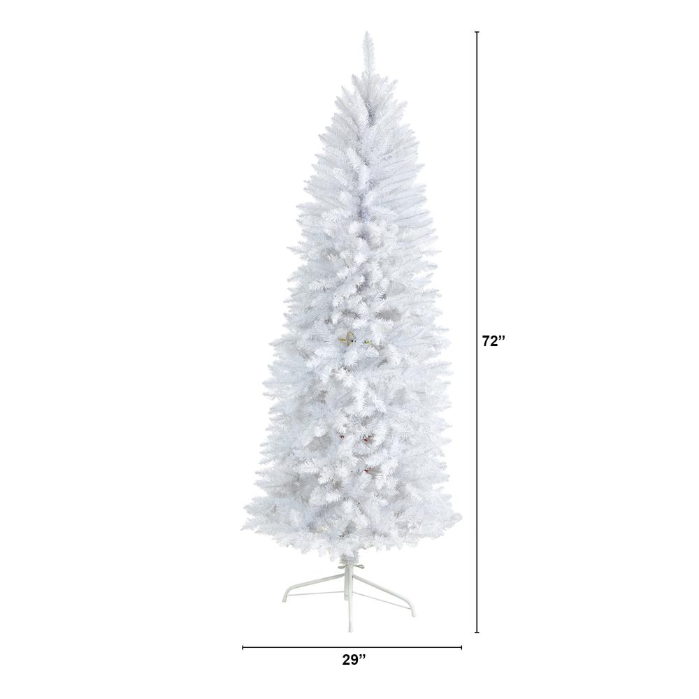 6ft. Slim White Artificial Christmas Tree with 743 Bendable Branches