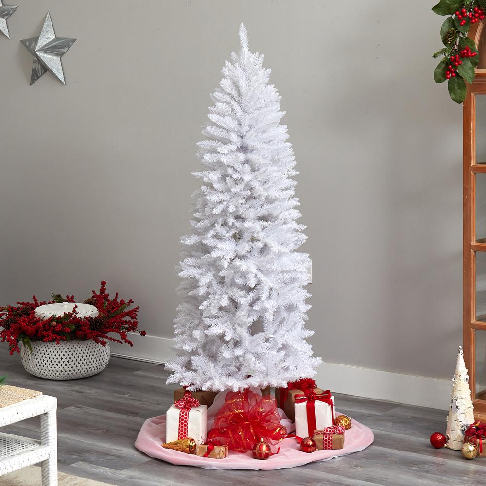 6ft. Slim White Artificial Christmas Tree with 743 Bendable Branches
