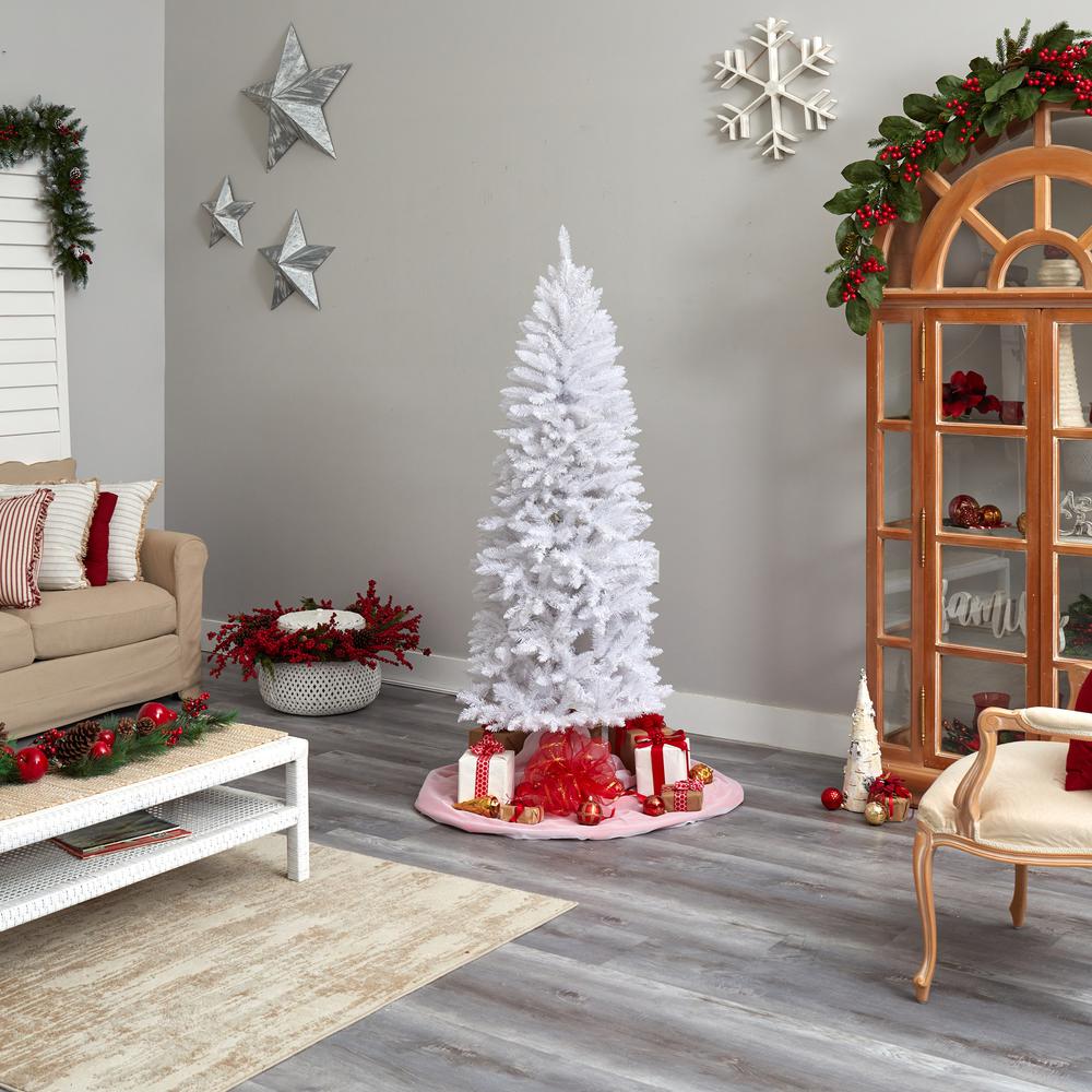 6ft. Slim White Artificial Christmas Tree with 743 Bendable Branches