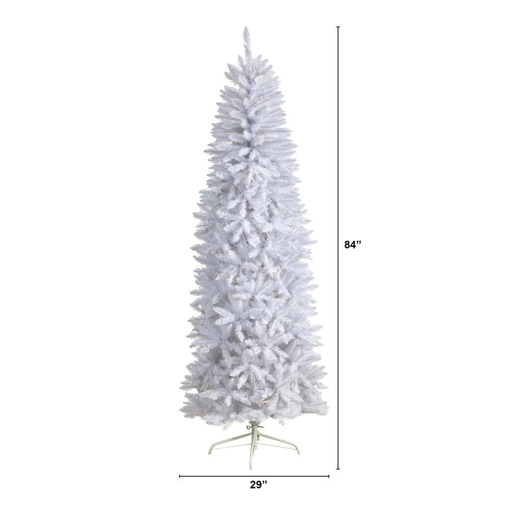 7ft. Slim White Artificial Christmas Tree with 995 Bendable Branches