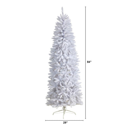 7ft. Slim White Artificial Christmas Tree with 995 Bendable Branches