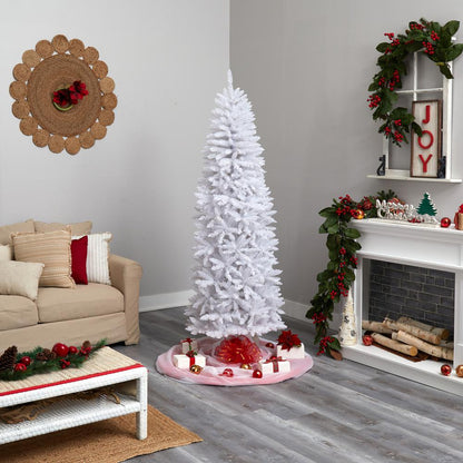 7ft. Slim White Artificial Christmas Tree with 995 Bendable Branches