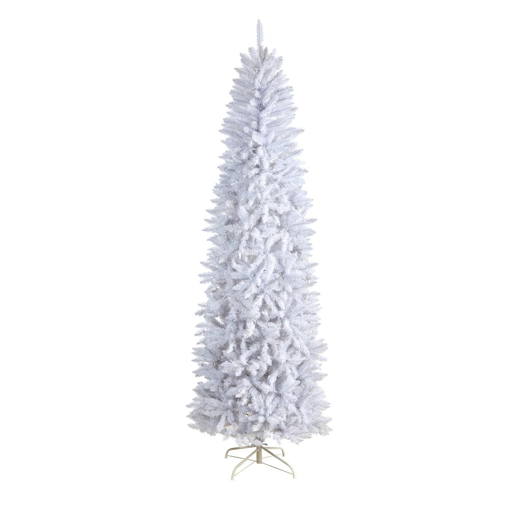 8ft. Slim White Artificial Christmas Tree with 1348 Bendable Branches