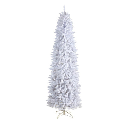 8ft. Slim White Artificial Christmas Tree with 1348 Bendable Branches