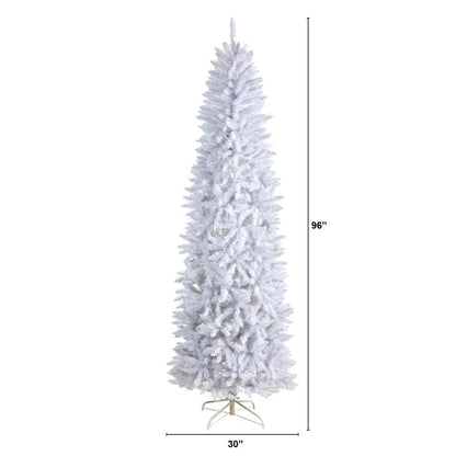 8ft. Slim White Artificial Christmas Tree with 1348 Bendable Branches