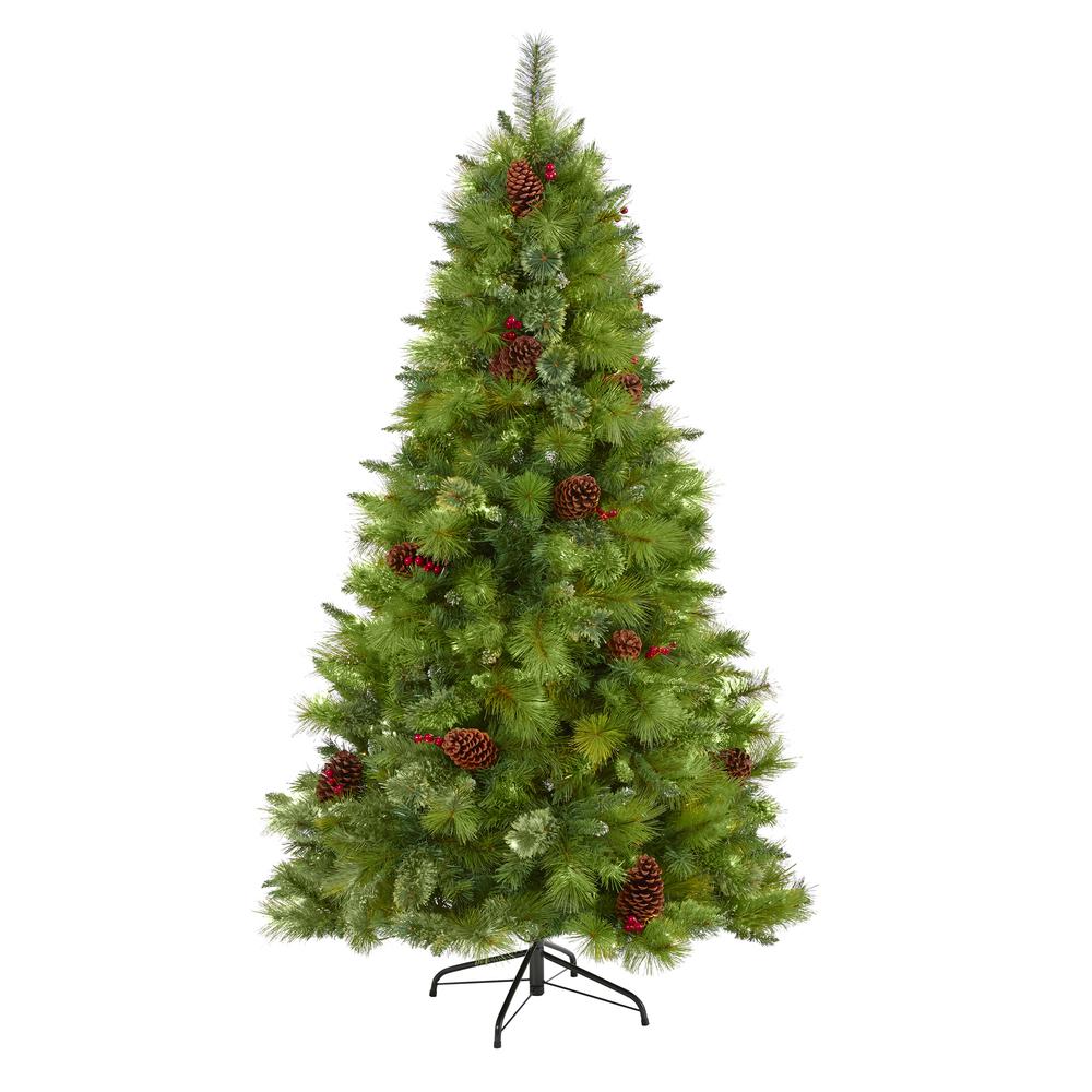 6ft. Montana Mixed Pine Artificial Christmas Tree with Pine Cones, Berries