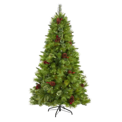 6ft. Montana Mixed Pine Artificial Christmas Tree with Pine Cones, Berries