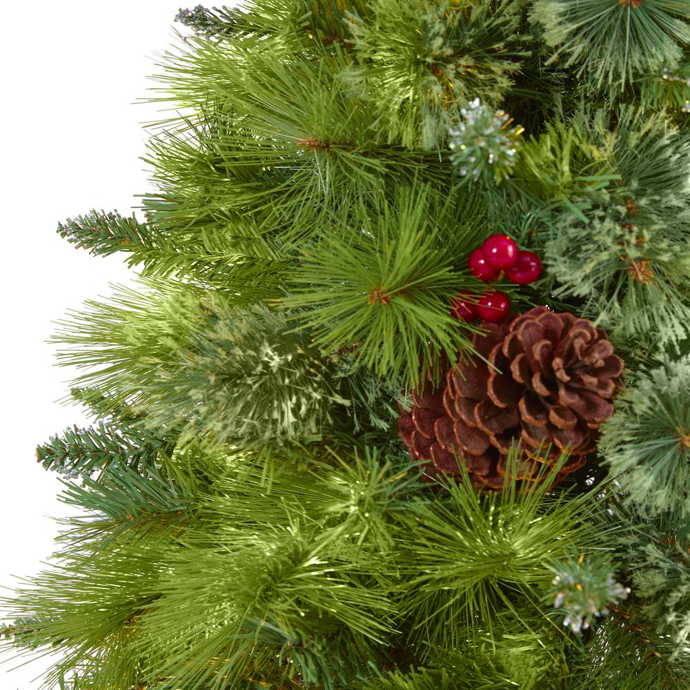 6ft. Montana Mixed Pine Artificial Christmas Tree with Pine Cones, Berries