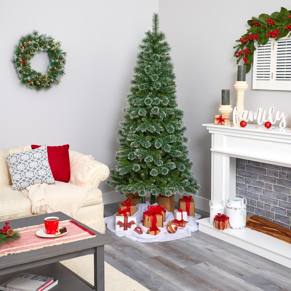 7ft. Wisconsin Slim Snow Tip Pine Artificial Christmas Tree
