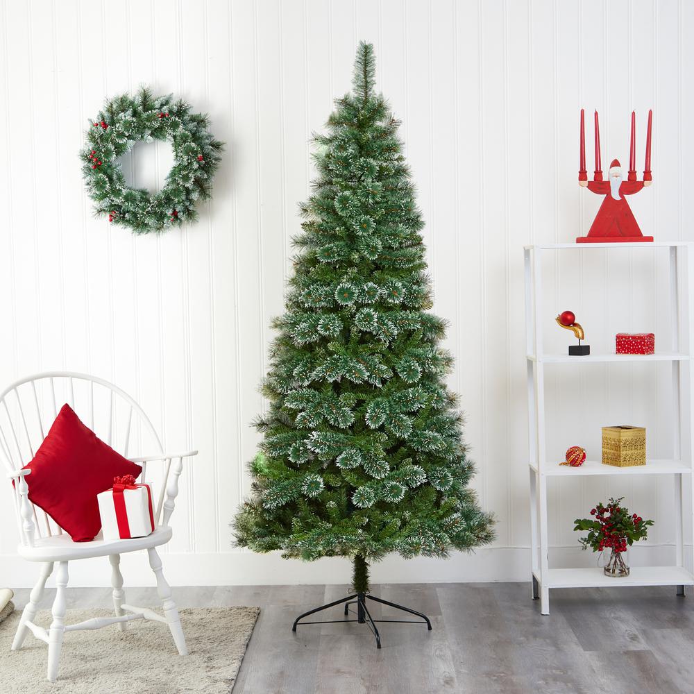 7ft. Wisconsin Slim Snow Tip Pine Artificial Christmas Tree