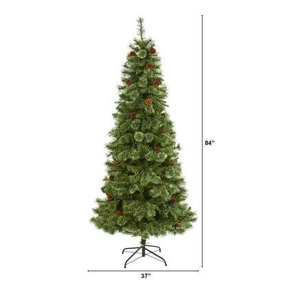7ft. White Mountain Pine Artificial Christmas Tree with 723 Bendable Branches