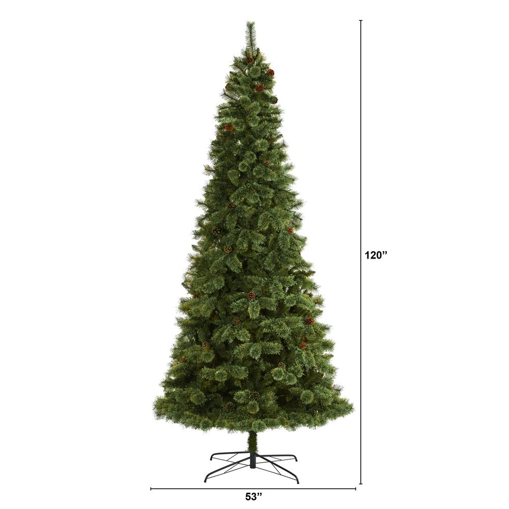 10ft. White Mountain Pine Artificial Christmas Tree with 1875 Bendable Branches