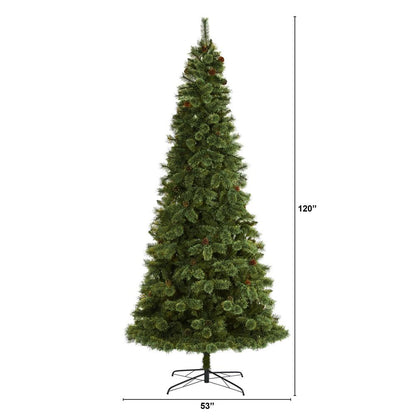 10ft. White Mountain Pine Artificial Christmas Tree with 1875 Bendable Branches