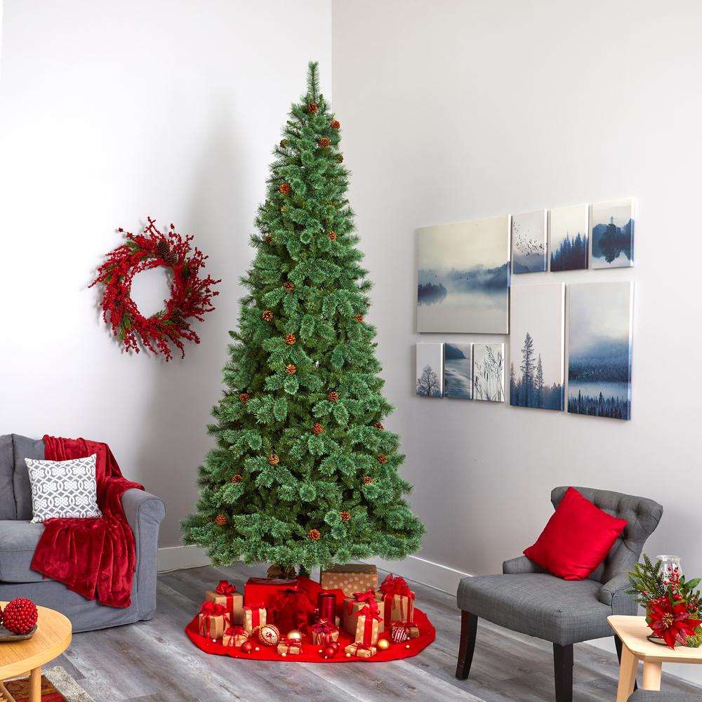 10ft. White Mountain Pine Artificial Christmas Tree with 1875 Bendable Branches