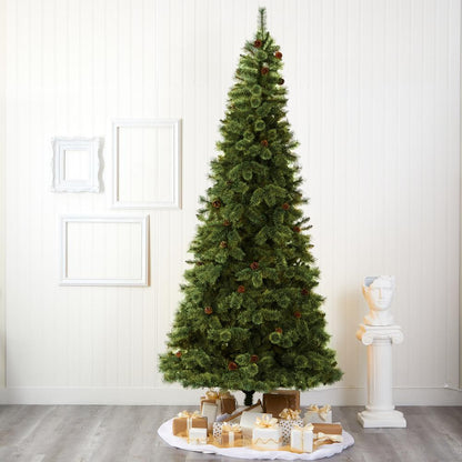 10ft. White Mountain Pine Artificial Christmas Tree with 1875 Bendable Branches