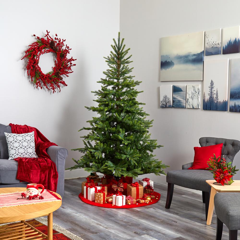 7ft. North Carolina Spruce Artificial Christmas Tree with 931 Bendable Branches