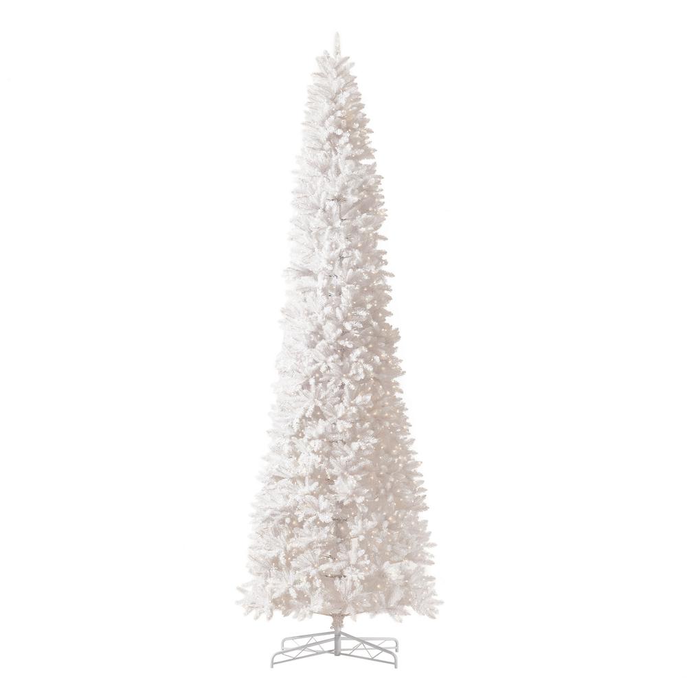 13ft. Slim White Artificial Christmas Tree with 1350 Warm White LED Lights