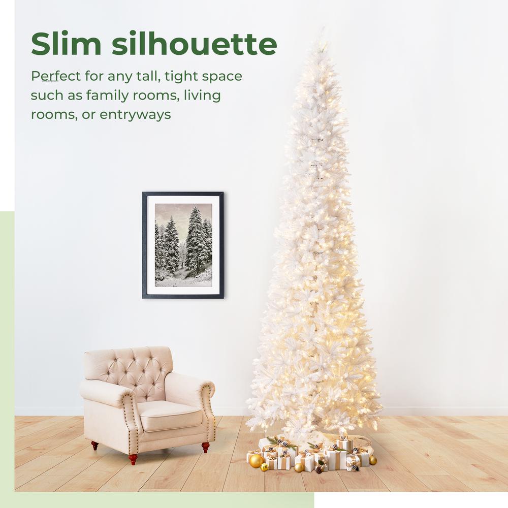 13ft. Slim White Artificial Christmas Tree with 1350 Warm White LED Lights