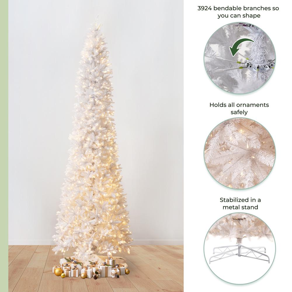 13ft. Slim White Artificial Christmas Tree with 1350 Warm White LED Lights