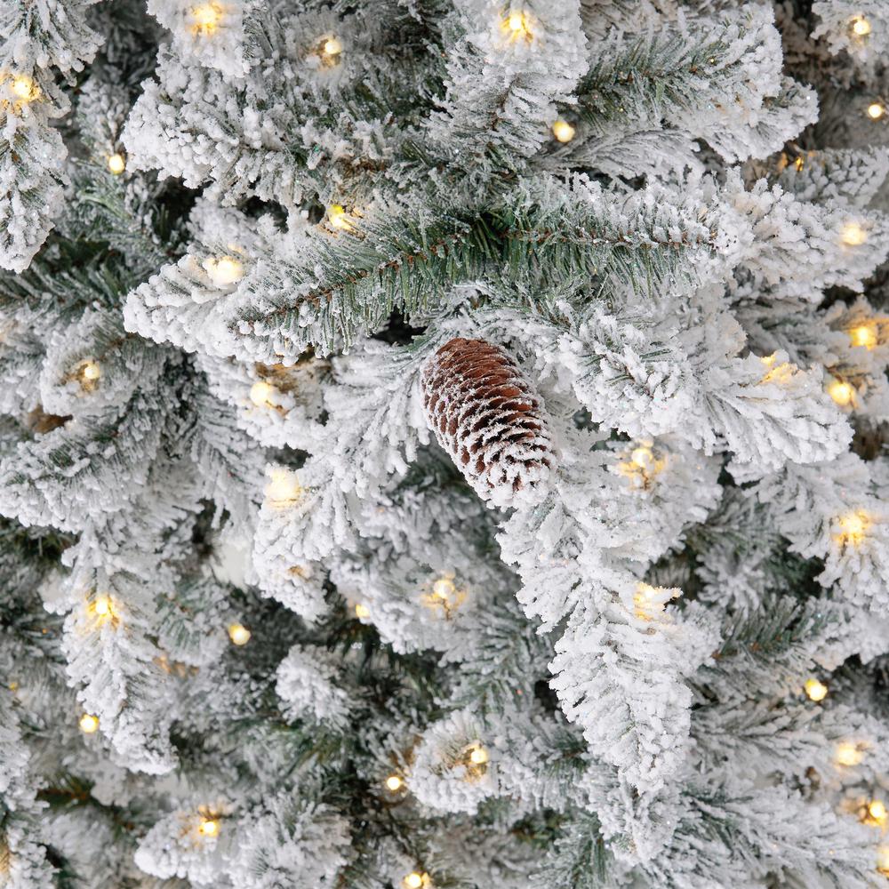 10ft. Flocked Livingston Fir Artificial Christmas Tree with Pine Cones