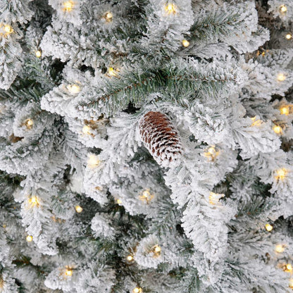 10ft. Flocked Livingston Fir Artificial Christmas Tree with Pine Cones