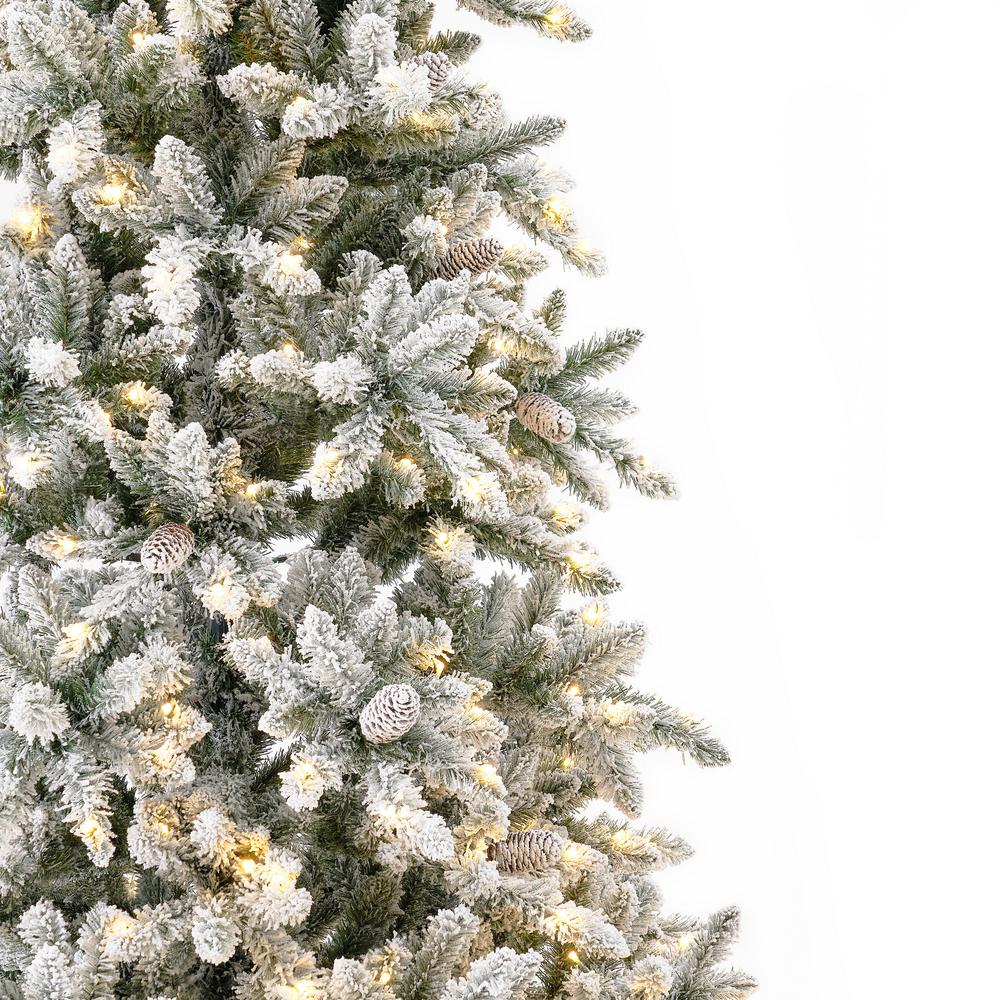 10ft. Flocked Livingston Fir Artificial Christmas Tree with Pine Cones