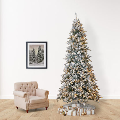 10ft. Flocked Livingston Fir Artificial Christmas Tree with Pine Cones
