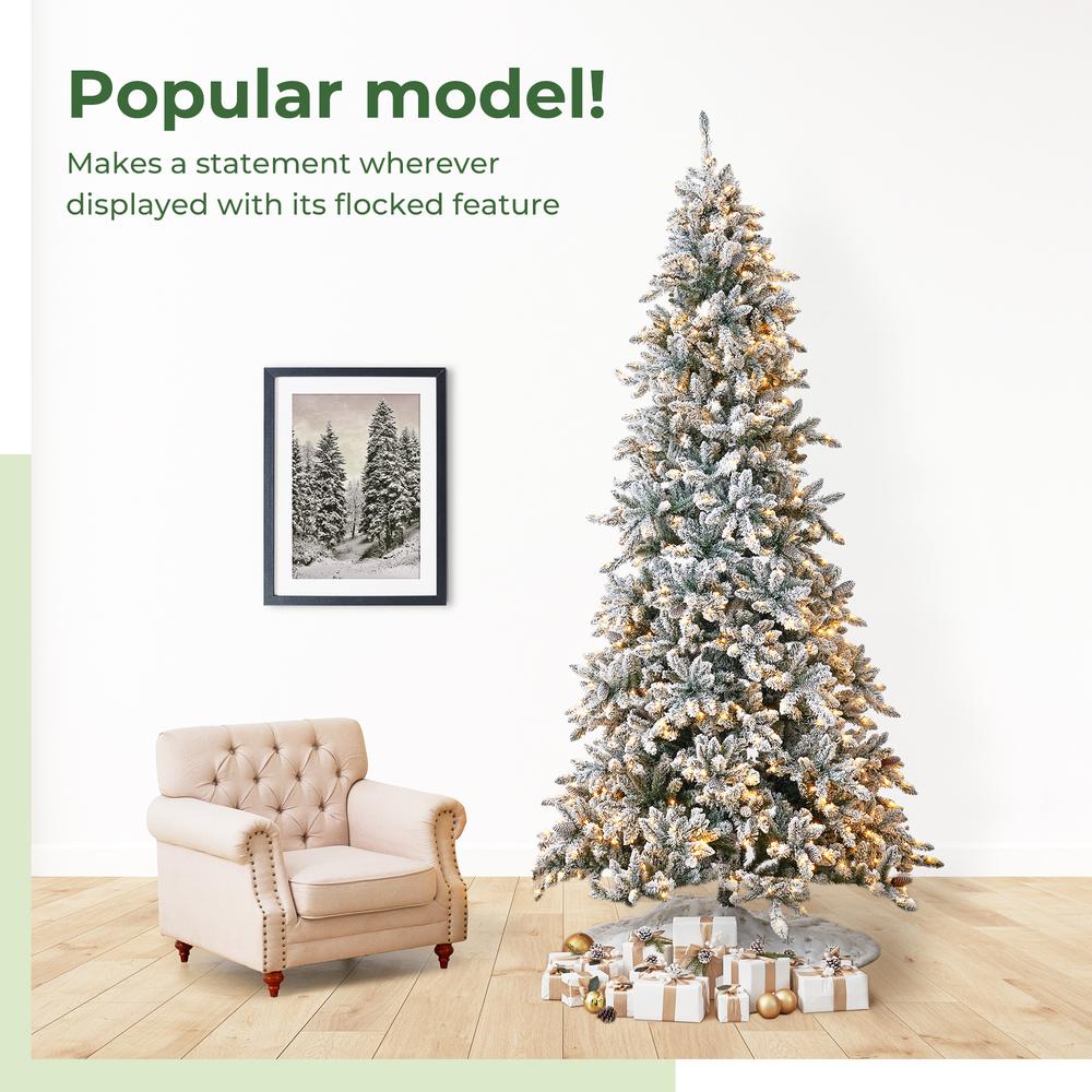 10ft. Flocked Livingston Fir Artificial Christmas Tree with Pine Cones