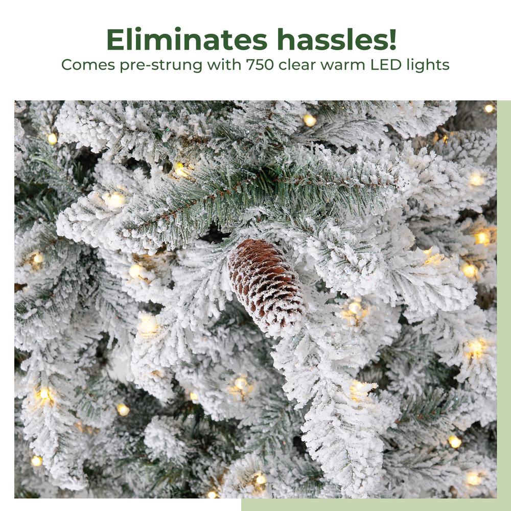 10ft. Flocked Livingston Fir Artificial Christmas Tree with Pine Cones