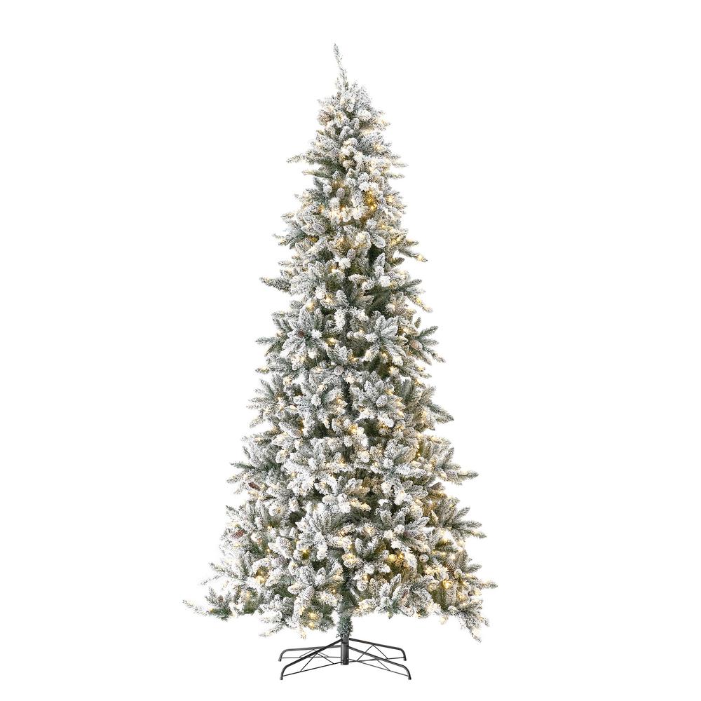 11ft. Flocked Livingston Fir Artificial Christmas Tree with Pine Cones