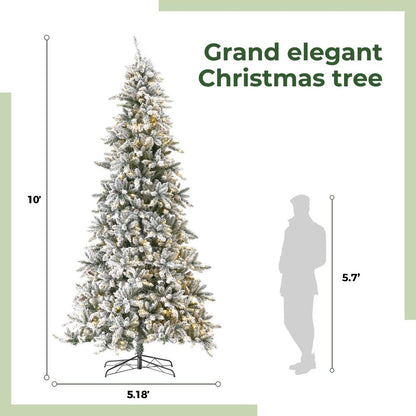 11ft. Flocked Livingston Fir Artificial Christmas Tree with Pine Cones