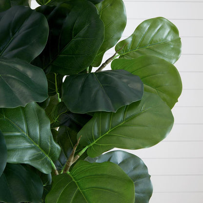 6ft. Artificial Fiddle Leaf Fig Tree with White Decorative Planter