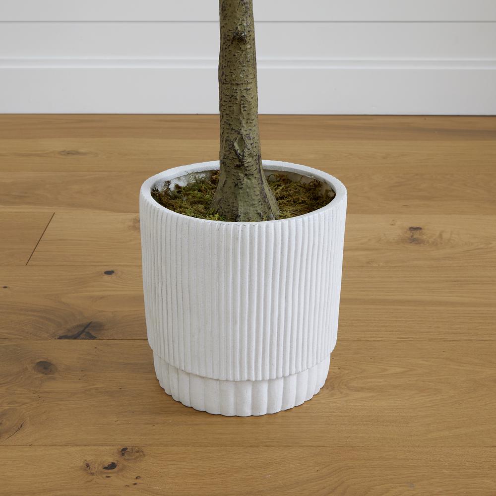 6ft. Artificial Fiddle Leaf Fig Tree with White Decorative Planter