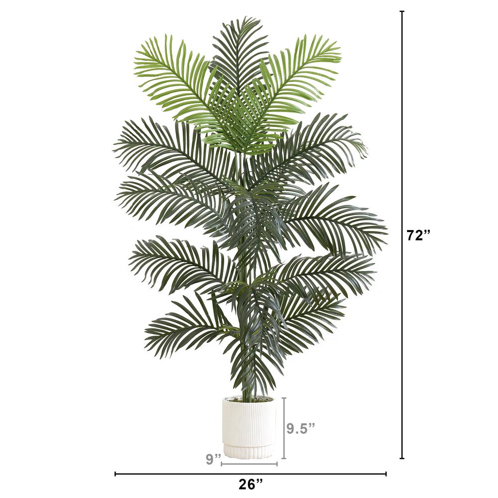 6ft. Artificial Paradise Palm with White Decorative Planter